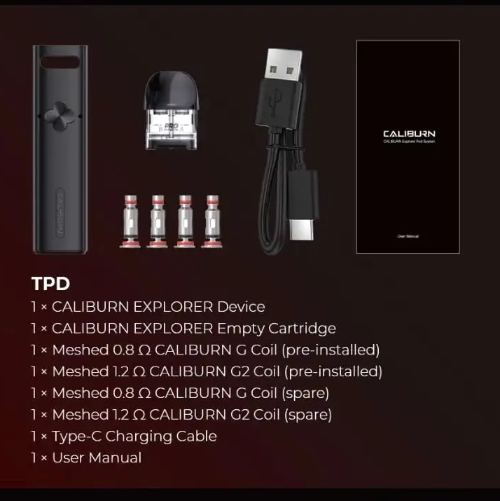 Uwell Caliburn Explorer Pod System Kit 1000mAh 4ml - Image 8