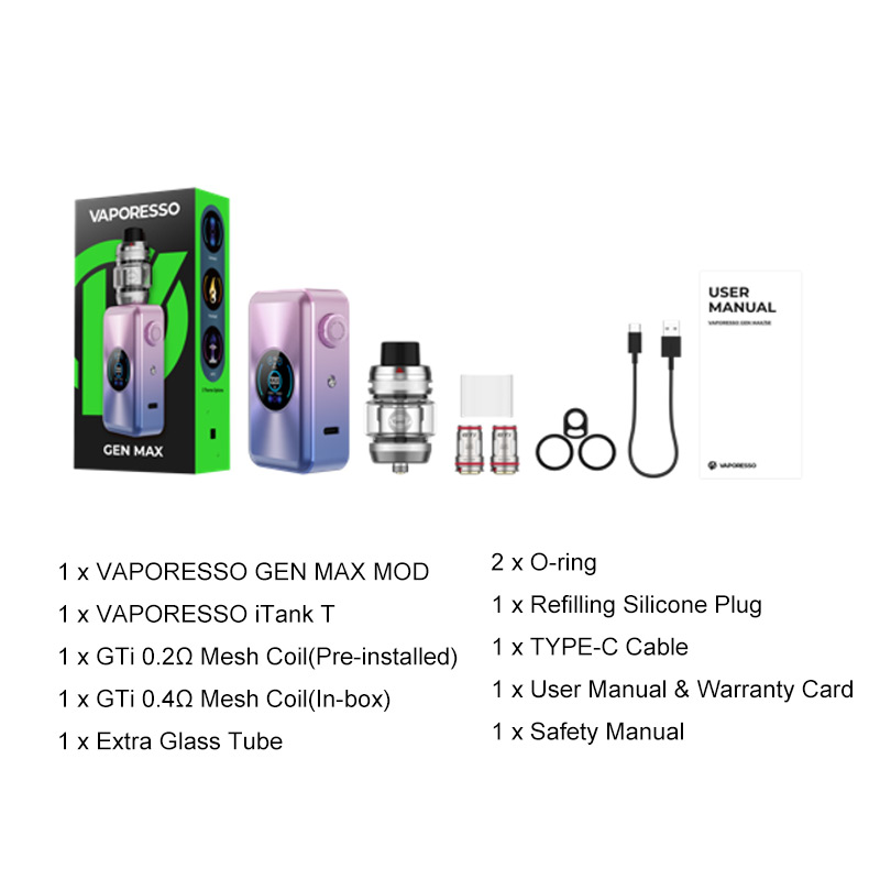 Vaporesso GEN MAX Mod Kit With iTank T Atomizer 6ml (Including Batteries) - Image 5