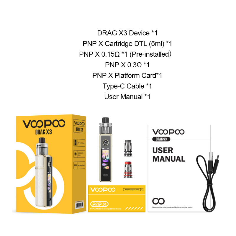 Voopoo Drag X3 80W Box Mod Kit with PnP X Cartridge DTL Pod 5ml (Including Battery) - Image 4