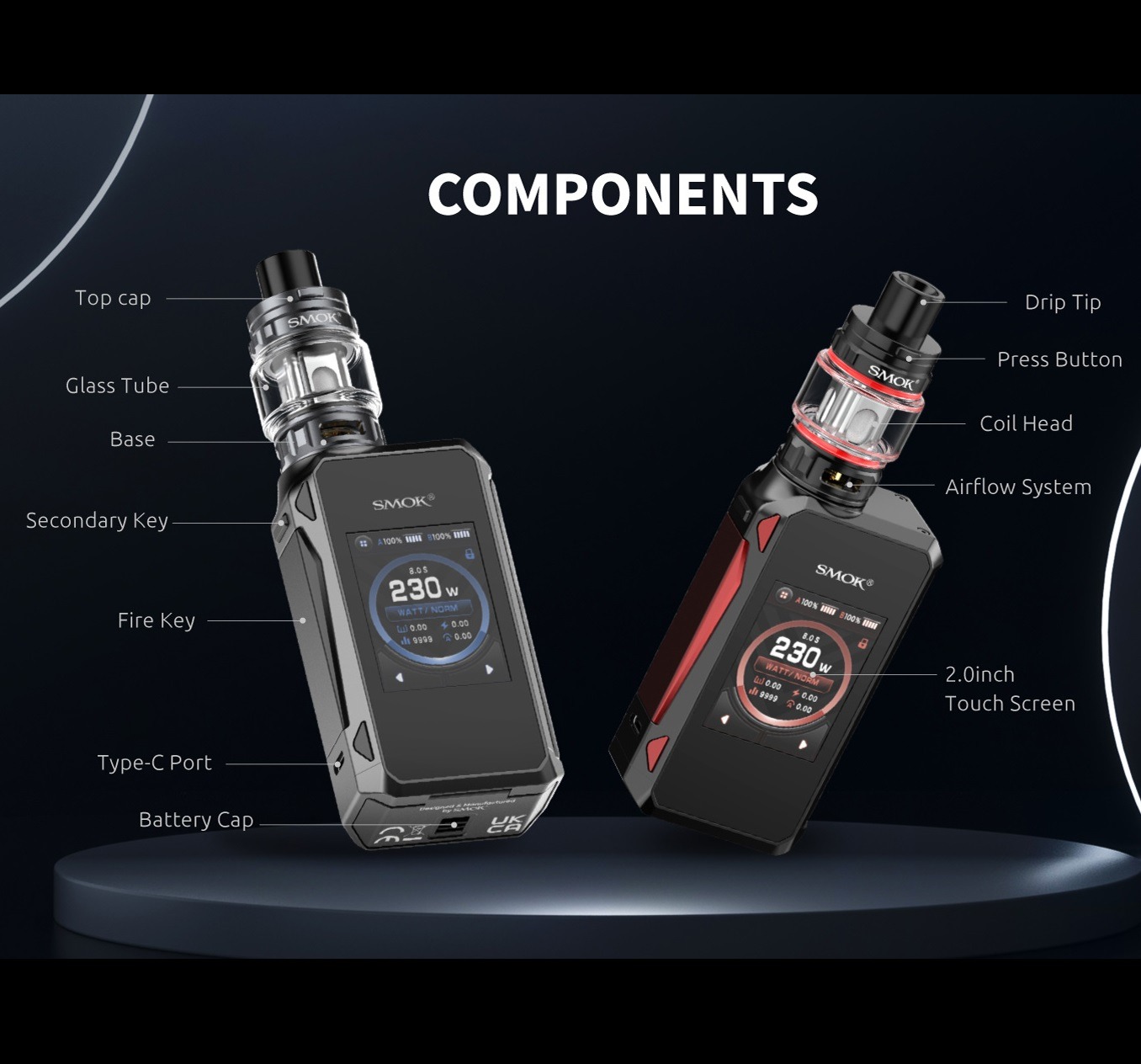 Smok G-Priv 4 230W Mod Kit with TFV18 Mini Tank 6.5ml (Including Batteries) - Image 2
