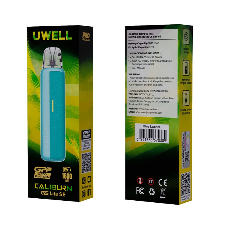 Uwell Caliburn G5 Lite SE Pod System Kit 1600mAh 3ml - Image 4